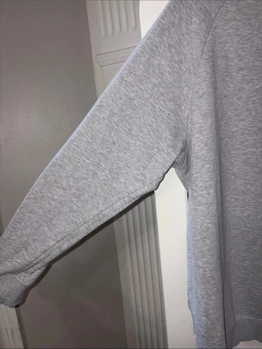 The North Face Grey Crewneck Sweatshirt with Purple Chest Logo Xxl Fits XL